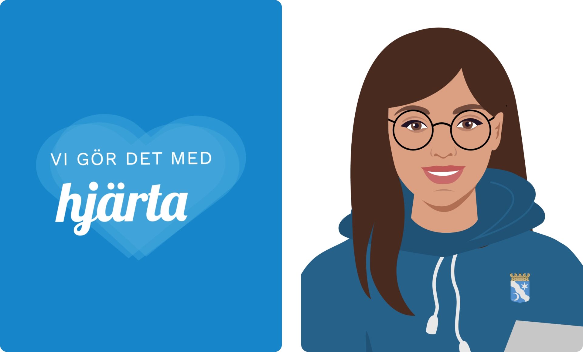 En illustration av en kvinnlig medlem av den digitala familjen.