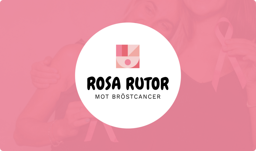 En uppvisning av Rosa Rutors logotyp, ikon och tagline.