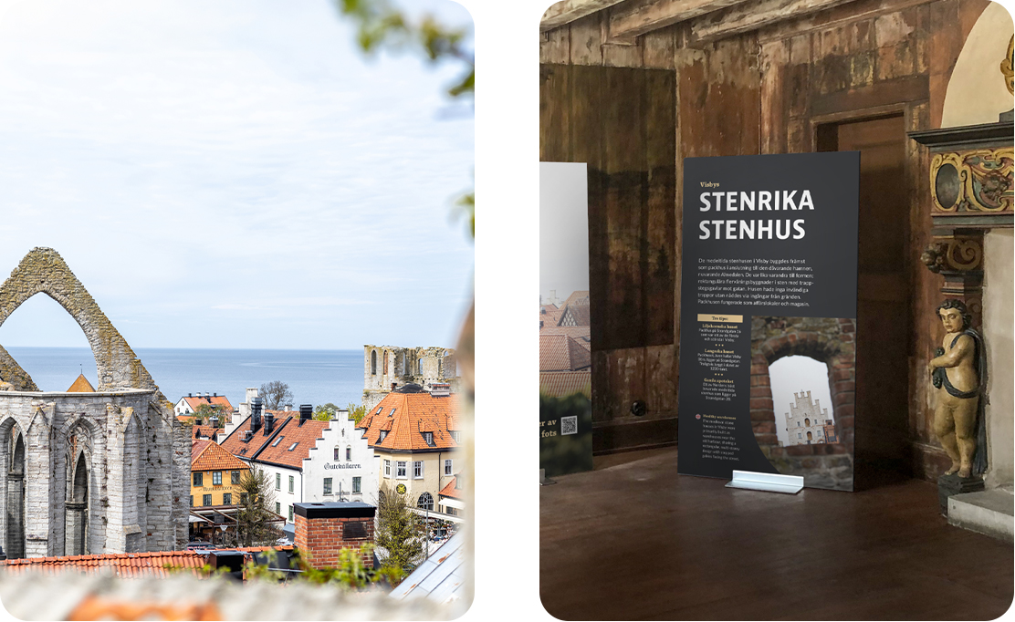 Varldsarvsutstallning - foto och liten panel